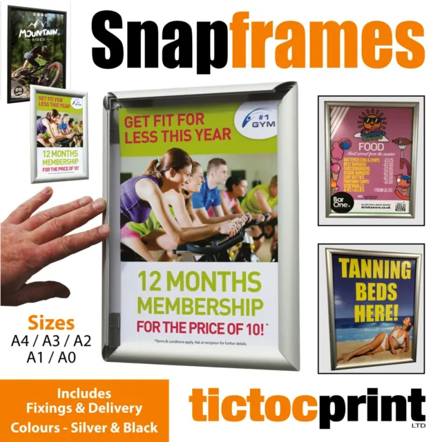 Stylish Snap Frames Poster Clip Holders Displays Retail Wall Notice Boards