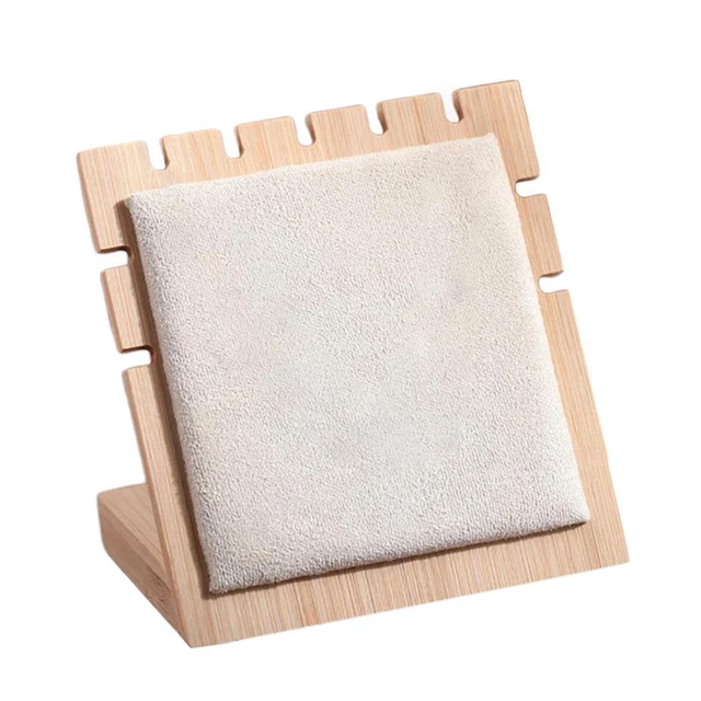 Bamboo Wooden Jewelry Display Plate Necklace Storage Stand for Shop, Home
