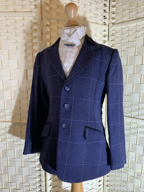 Childs Size 26 Shires Huntingdon Navy/Gold/Blue Wool Tweed Show/Hacking Jacket