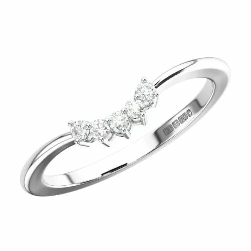 0.10 Ct Round Brilliant Cut Diamond Half Eternity Wedding Ring in 950 Platinum