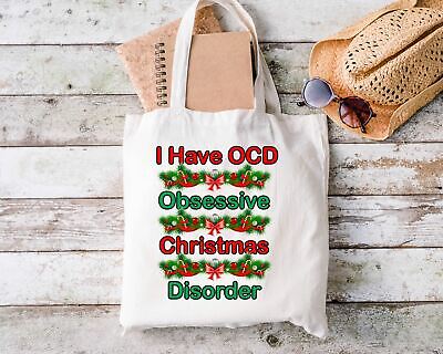 Il Natale del OCD regolari Tote Bag Natale Divertente Scherzo Babbo natale segreto