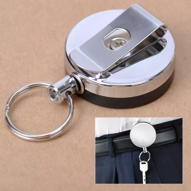 Retractable Recoil Key Chain Key ring reel Belt Clip Badge ID  Holder