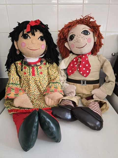 VINTAGE JUMBO Rosie and Jim plush rag dolls Large From " Born To Play