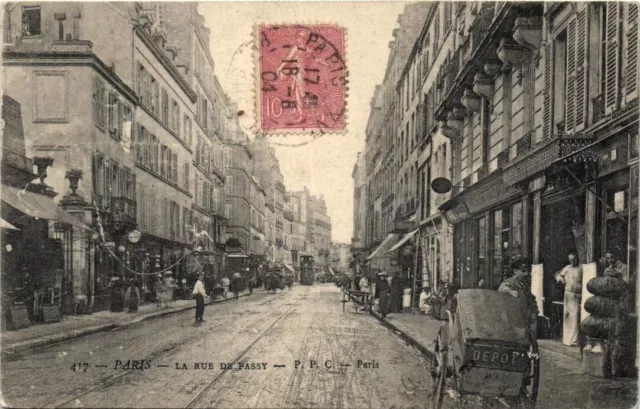 75 Cpa Animee 1904 Paris La Rue De Passy