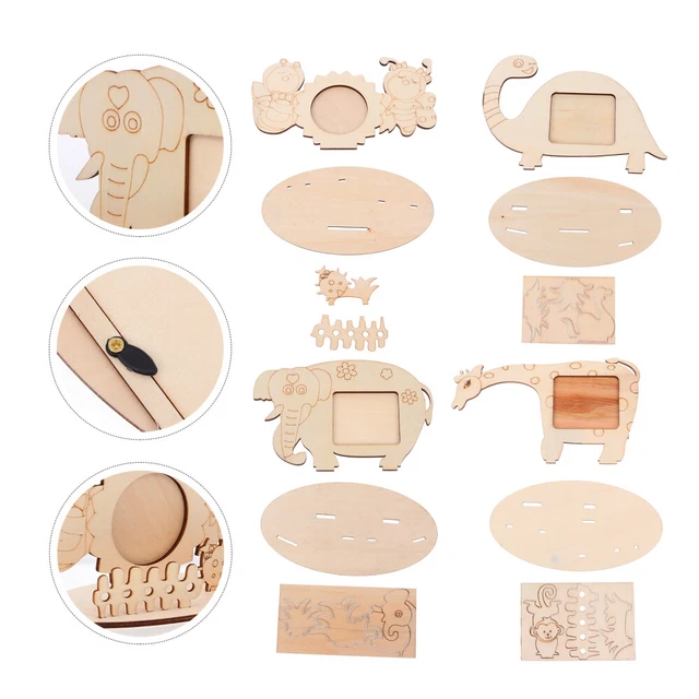 4 pz cornice fotografica in legno per bambini immagine incompiuta rurale scava