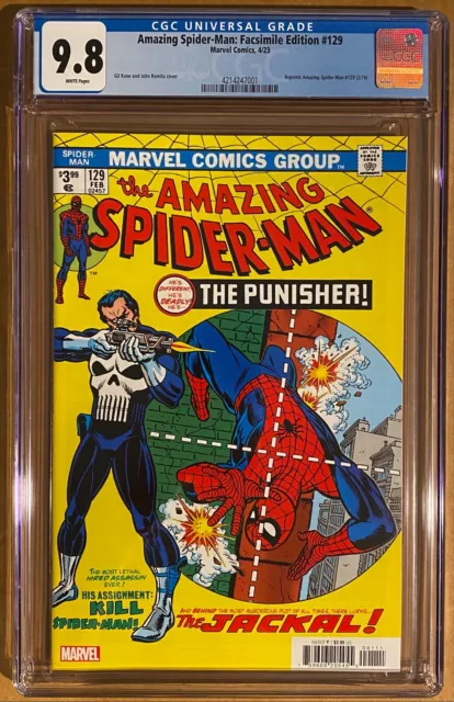 Amazing Spiderman # 129 Cgc 9.8! Facsimile Edition! First Punisher (2023)