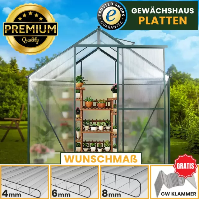 Gewächshaus Platten 4  6  8 mm Hohlkammerplatten Stegplatten Doppelstegplatten