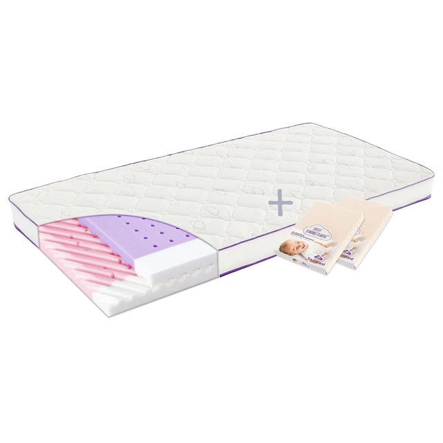 Träumeland Set Matratze Polarstern 70 x 140 + 2 Spannbetttücher Jersey weiß TOP