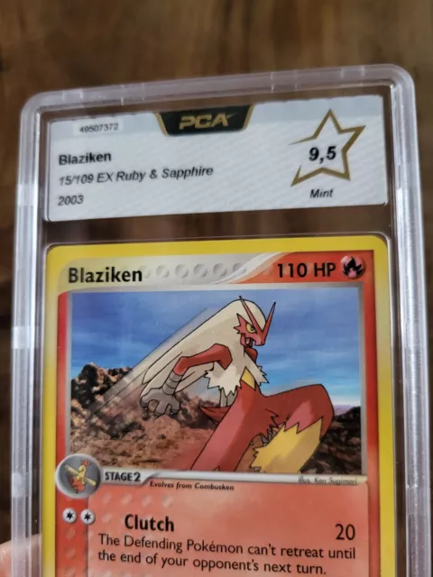 2003 Pokemon Rare Blaziken EX Ruby & Sapphire Non Holo WOTC Mint PCA 9.5 15/109