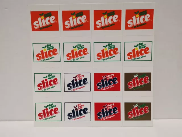 Vintage Slice Pepsi soda vending machine stickers , absolete