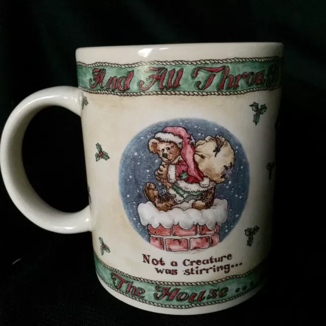Boyds Bears Mug Twas The Night Before Christmas Bearware Pottery Coffee Cup New 3