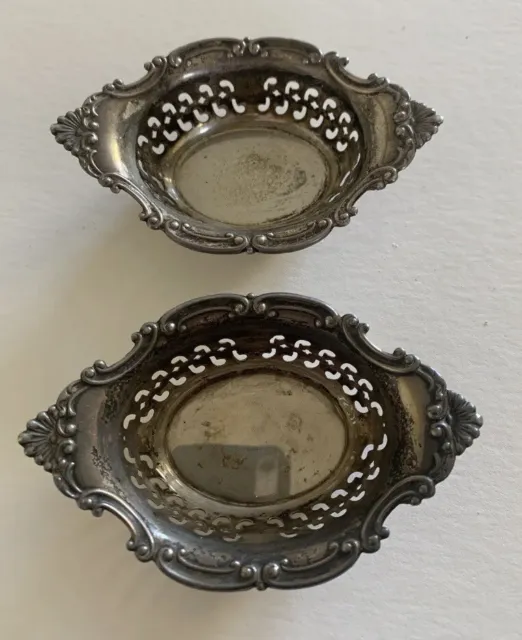 Pair Of Gorham Sterling Silver Reticulated Nut Dishes ~ Approx 47 Grams