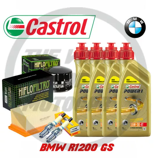 Kit/Tagliando Bmw R-1200-Gs  4 Litri Castrol 15W50 Filtro Olio Aria Candele Moto