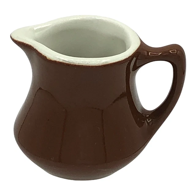 VINTAGE HALL POTTERY Brown Restaurant Ware Single Serving Pitcher 1930