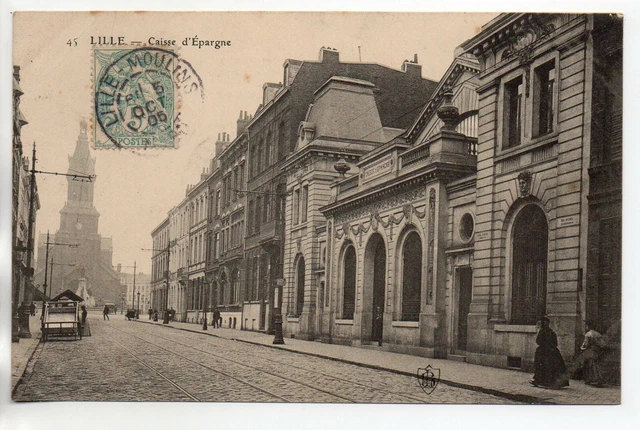 LILLE - Nord - CPA 59 - la Caisse d' Epargne - pli en bas à gauche