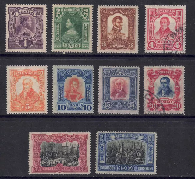 Mexico Scott 310-319, 1c - 1p Independence Issue of 1910   mint/used   ae268