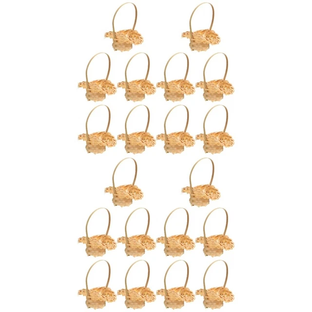 20 Pcs Mini Flower Basket Miniature Willow Baskets Dollhouse Woven