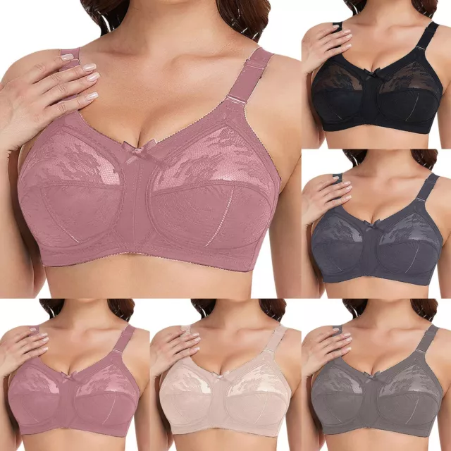 Women's Plus Size Bra Minimiser Lace Full Coverage Firm Hold Non Padded Non