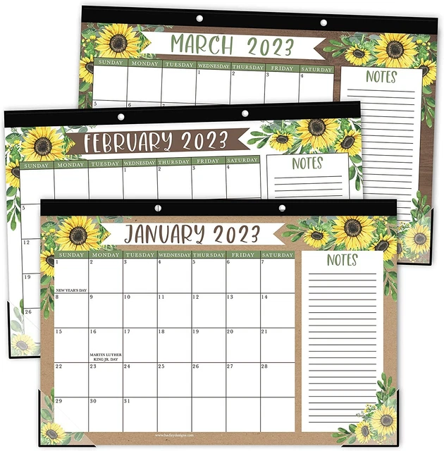 SUNFLOWER LARGE DESK Calendar 20232024 Calendar Desk Pad 18 Month