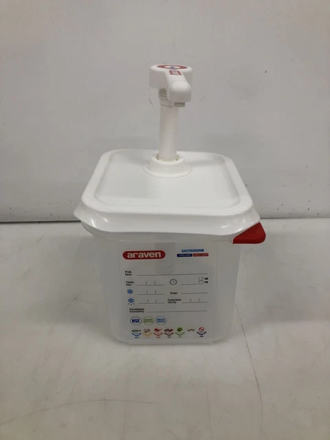 Araven RVN013 Saucenspender GN 1/6, Transparent, Druckpumpe - 2 L