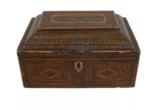 Antike  islamic Khatamkari Einlegearbeit Kasten Marquetry Box, 19. Jh. -A 3