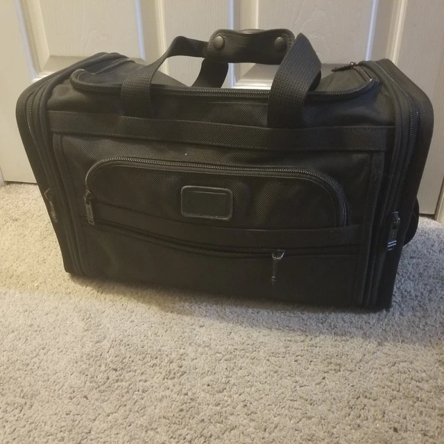 Tumi Alpha Duffle Carry-On Overnight Bag Black Ballistic Nylon W/ Strap
