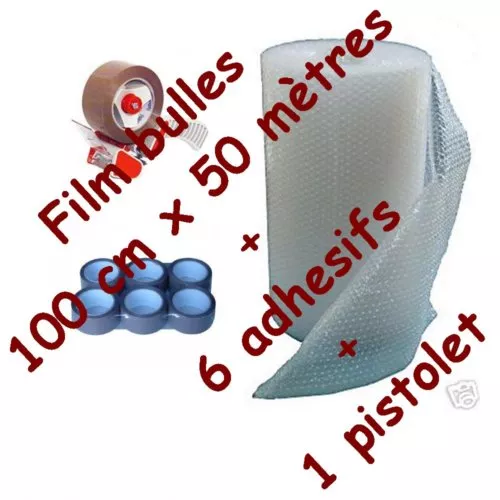 EMBALLAGES FILM A BULLES 100 x 50 + adhesif + devidoir