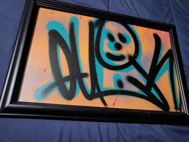 TOILE GRAFFEUR LÉGENDE signée Lin Felton QUIK RTW pas banky kaws futura ...