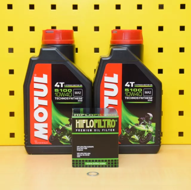 Kawasaki KLE 300 650 Versys / X Ölwechselset Öl Ölfilter Hiflo Motul 5100 10w40