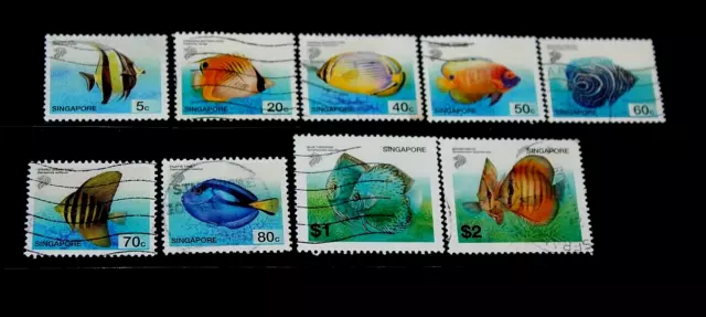Singapore 2001  Tropical Fish Set Of 9 To $2.00 Issue Fine F/Used