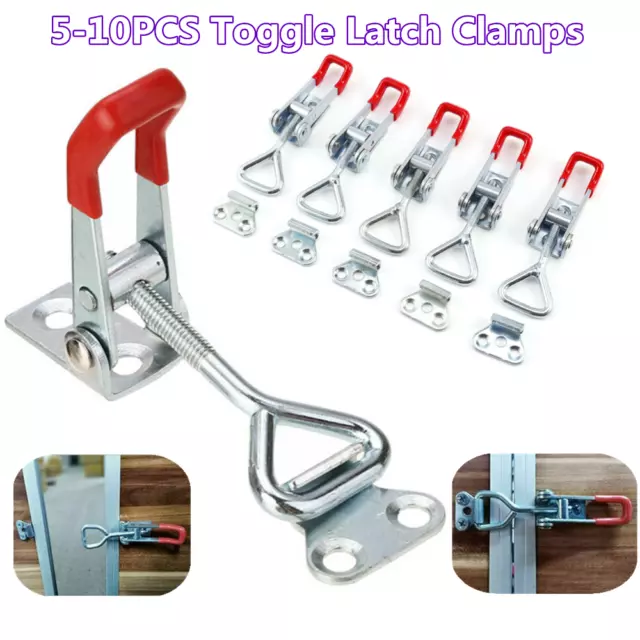 5/10 Pcs Toggle Latch Catch Cabinet Box Lever Handle Adjustable Lock Clamp Hasp