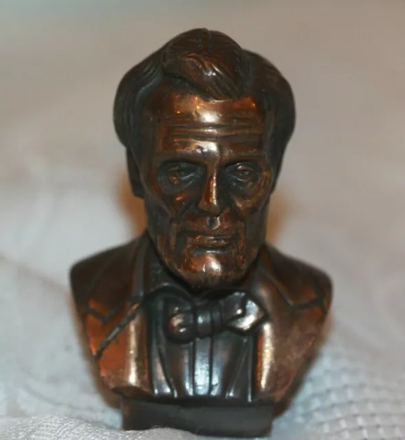 16th USA President Abraham Lincoln 2" Bust Honest Abe Paperweight Copper Plated