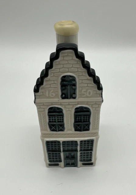 KLM Blue Delft BOLS # 15 Collectible Bottle EMPTY Sealed Mini House