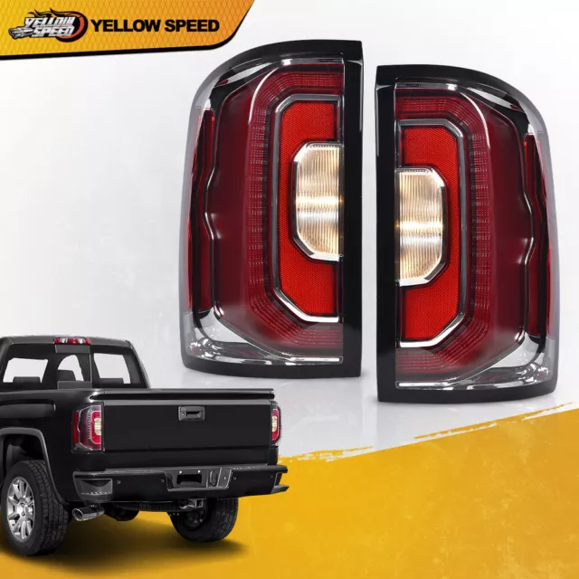 LED Tail Lights Fit For 2016-2018 GMC Sierra Rear brake Stop Lamps Left+Right 2