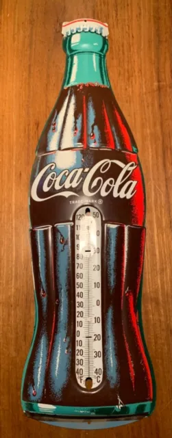 Vintage Coca Cola  Thermometer Large Size Very Clean 29” Tall 8 1/2” Wide