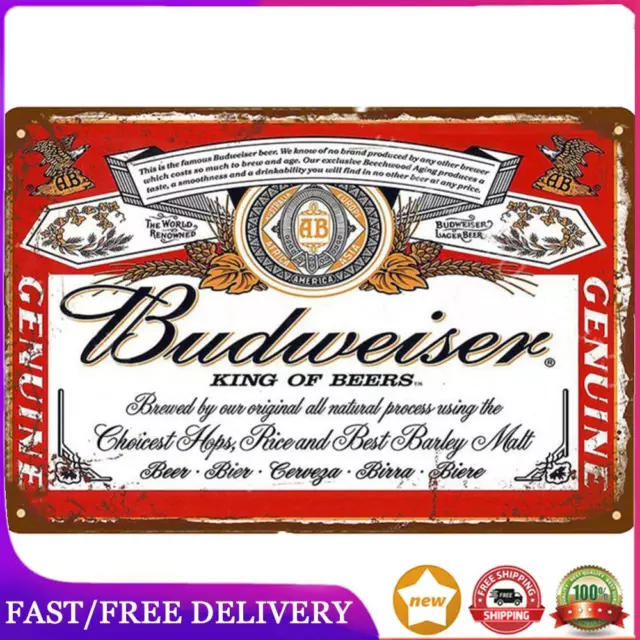 Vintage Rectangle Beer Ads Metal Signs Waterproof Door Hanging Board 30x20cm AU