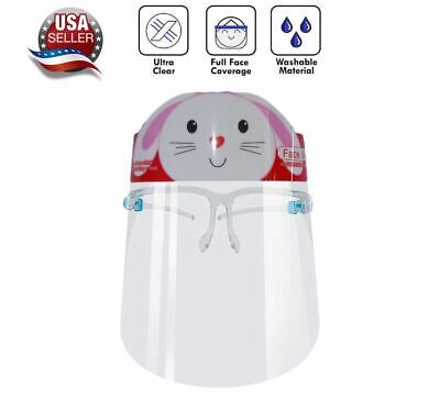 Kids Face Shield Visor Protection Glasses Anti Fog Safety Reusable Rabbit 1 Pack