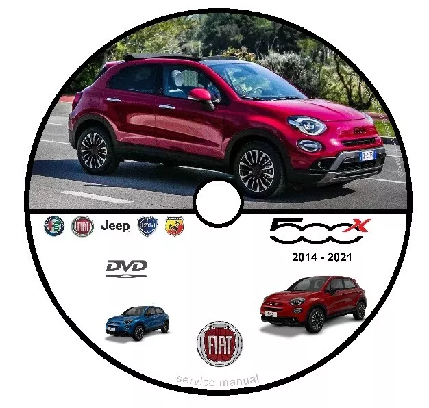 FIAT 500 X 2014 2021 500X MANUALE OFFICINA WORKSHOP MANUAL CD DVD fiat