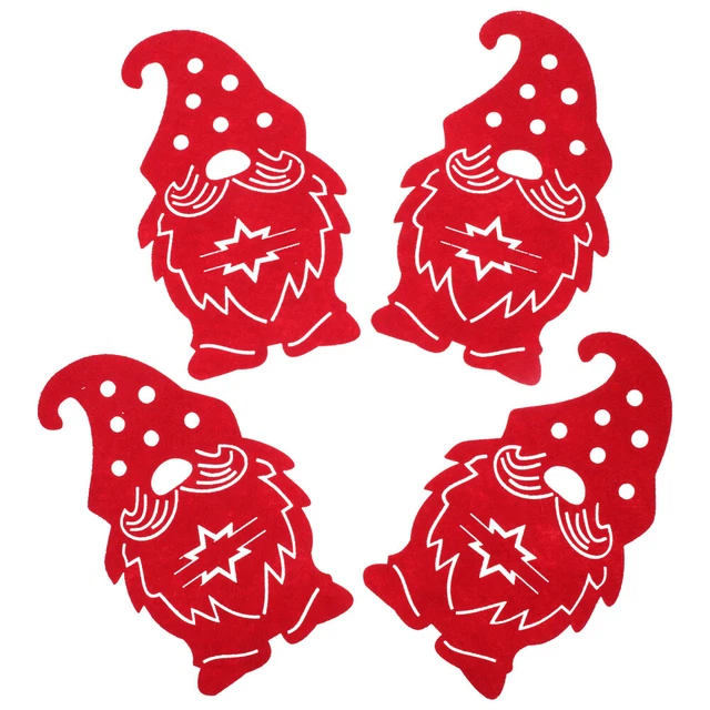 4 bolsas de tenedor con cuchara de Navidad para Santa Claus bolsas de cubiertos de fieltro suministros de Navidad