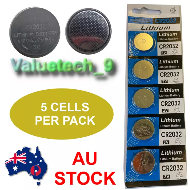 5 x NEW CR2032 3V LITHIUM CELL BATTERY COIN BATTERY  BUTTON BATTERIES