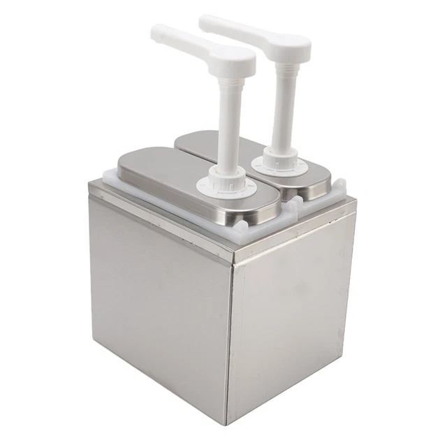 1L Double Pump Sauce Dispenser Plastic And Stainless Steel Condiment Pump BG