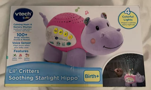 Vtech baby lil critters soothing starlight hippo pink hotsell