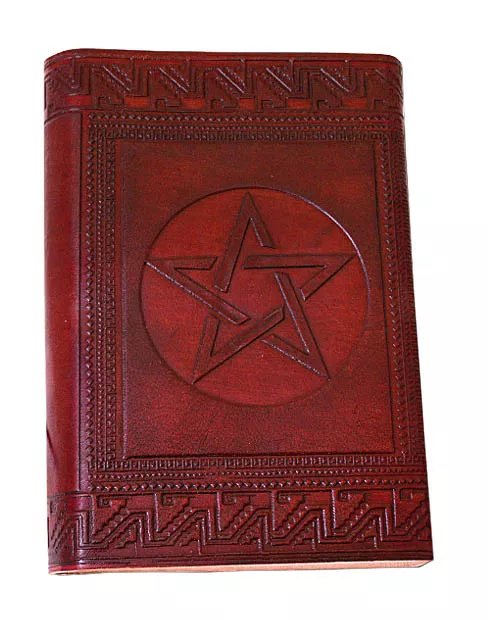 Battle Merchant Lederbuch mit Pentagramm Braun 21x14cm Mittelalter LARP