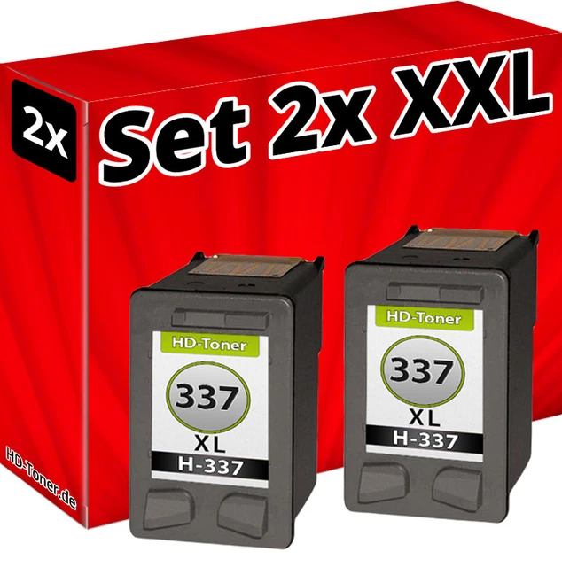 2x Inchiostro Cartucce per HP 337 XL Photosmart D5160 C4180 C9364EE Black Set