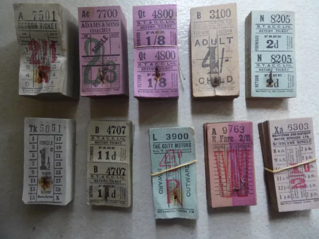 Bell Punch bus tickets  -  Various operators