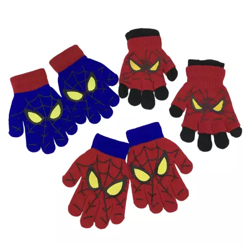 Spiderman Gloves Cartoon Winter Children Keep Warm  Kids Full Finger Mittens