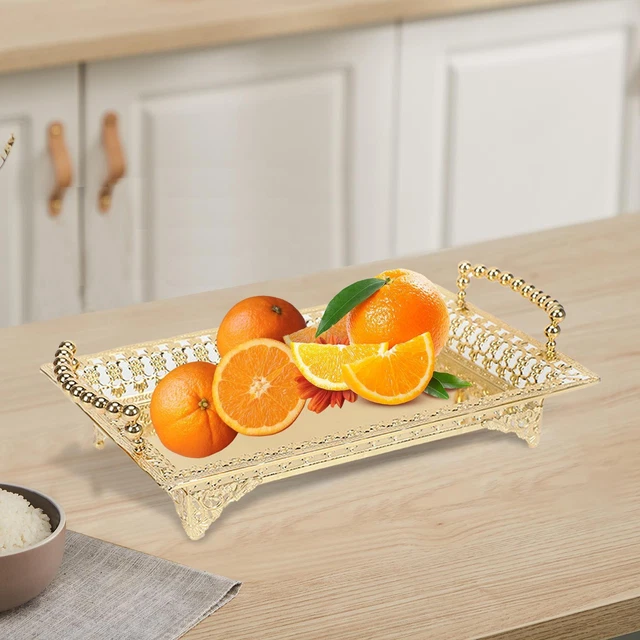Lot De 6 Plateaux Rectangulaires Dorés 25x34 Cm - Vaisselle Jetable Recyclable Pour Fêtes Et Événements