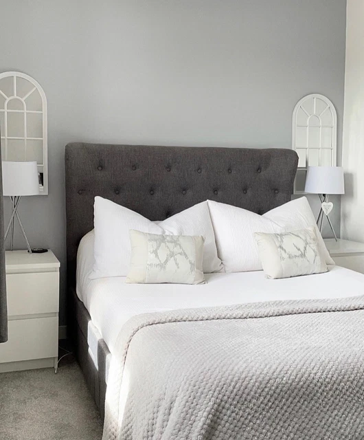 GREY DOUBLE BED frame with storage £175.00 PicClick UK