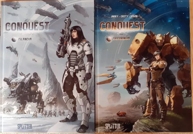 2 X SCIFI-COMIC: CONQUEST 1 ISLANDIA, CONQUEST 3 DECORNUM (Album, Hardcover)