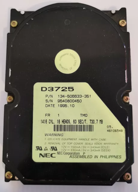 IDE Hard Drive NEC D3725 134-506633-351 730,7 MB
